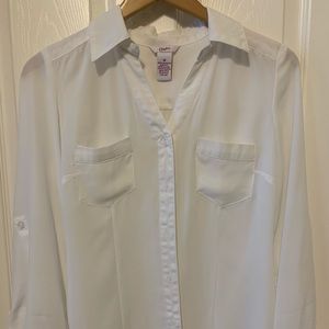 Candie’s White Button Down Shirt